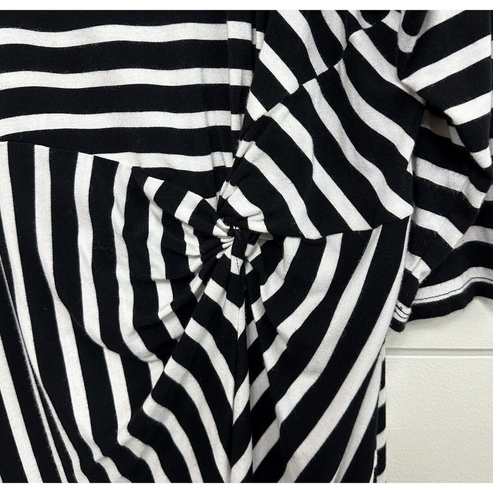 Lane Bryant Striped Side-Knot Midi Dress Womens 22/24 V-Neck Stretch 3/4 Sleeve - Picture 3 of 14